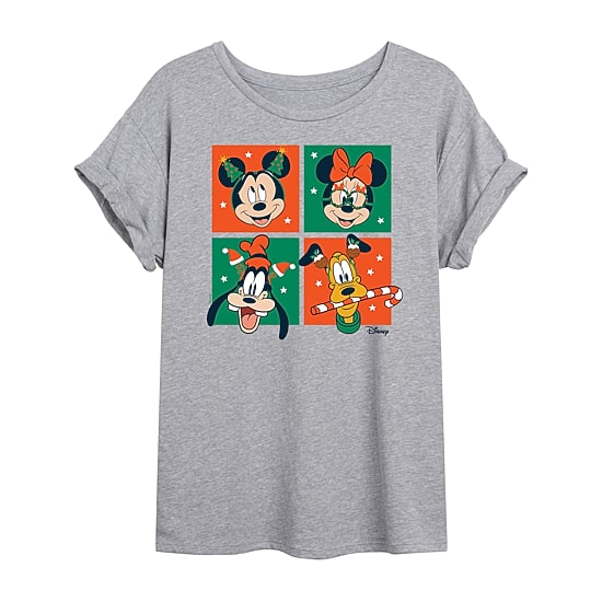 Womens Crew Neck Short Sleeve Regular Fit Mickey and Friends Graphic T-Shirt