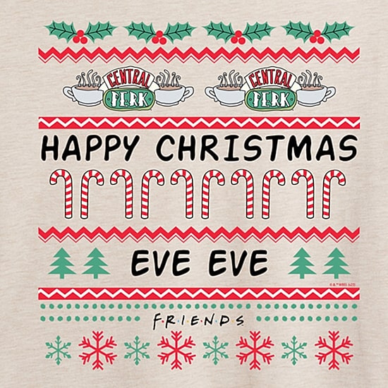 Merry Christmas Eve Eve Tee Womens Crew Neck Short Sleeve Relaxed Fit Friends Graphic T-Shirt
