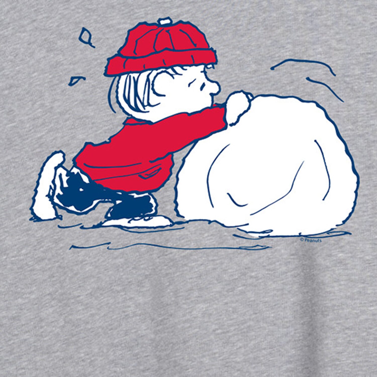 Peanuts Snow Tee Womens Crew Neck Short Sleeve Regular Fit Graphic T-Shirt