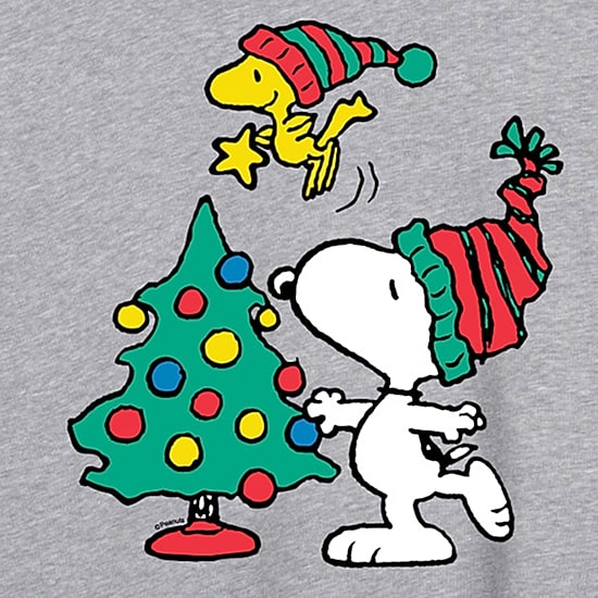Peanuts And Woostock Tree Tee Womens Crew Neck Short Sleeve Relaxed Fit Snoopy Graphic T-Shirt