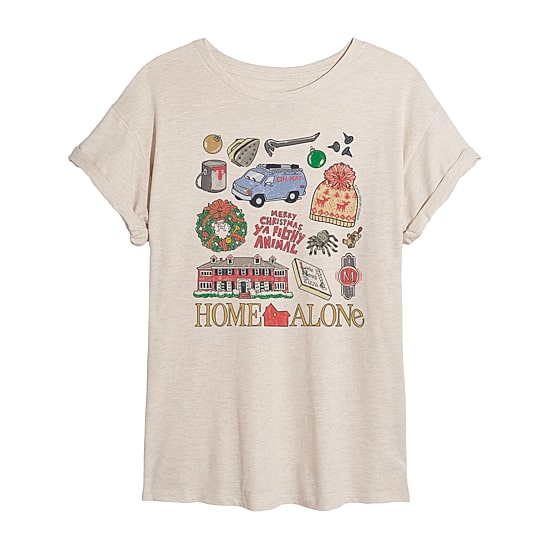 Home Alone Icon Womens Crew Neck Short Sleeve Regular Fit Graphic T-Shirt