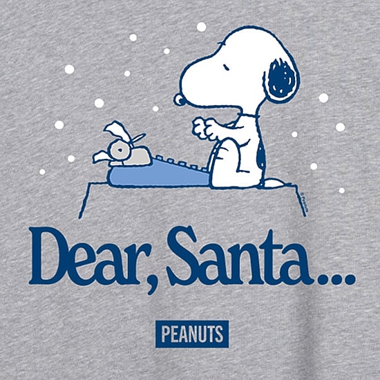 Santa Tee Womens Crew Neck Short Sleeve Regular Fit Snoopy Graphic T-Shirt