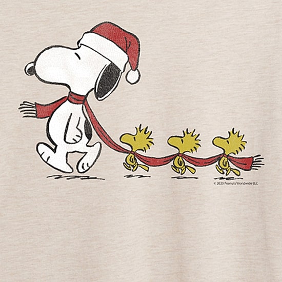 Peants And Woodstock Scarf Tee Womens Crew Neck Short Sleeve Regular Fit Snoopy Graphic T-Shirt