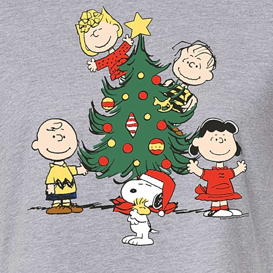 Tree Cropped Tee Womens Juniors Crew Neck Short Sleeve Relaxed Fit Peanuts Graphic T-Shirt