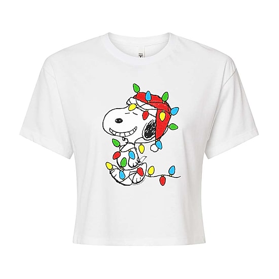 Peanuts Snoopy Light Tee Womens Crew Neck Short Sleeve Regular Fit Snoopy Graphic T-Shirt
