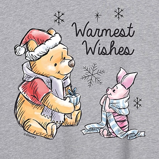 Winnie The Pooh And Piglet Wishes Tee Womens Crew Neck Short Sleeve Winnie The Pooh Graphic T-Shirt