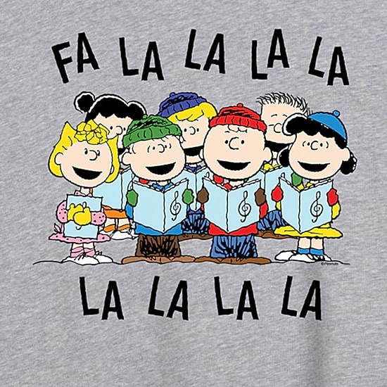 Fa La La Tee Womens Crew Neck Short Sleeve Regular Fit Peanuts Graphic T-Shirt