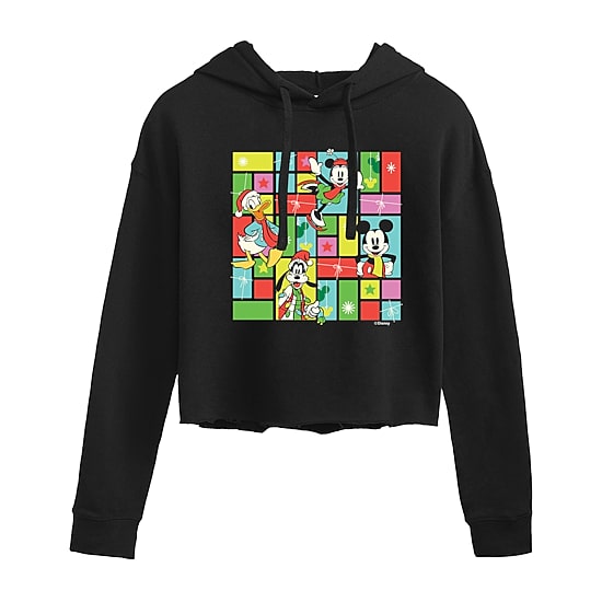 Cropped Hoodie Womens Long Sleeve Mickey and Friends Hoodie