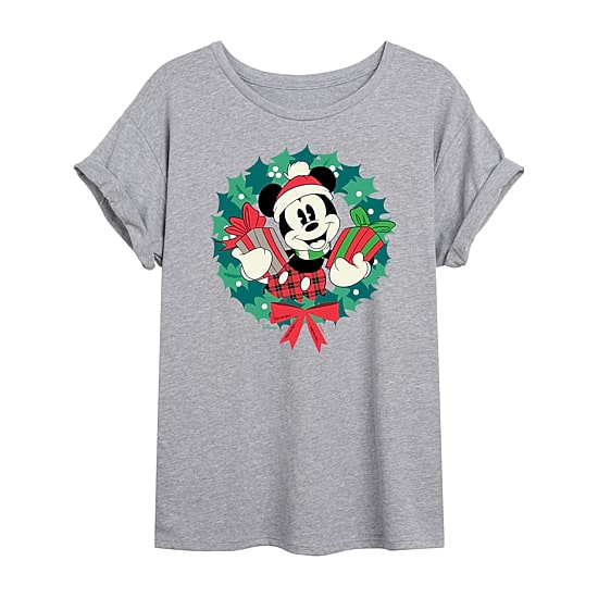Womens Crew Neck Short Sleeve Regular Fit Mickey Mouse Graphic T-Shirt
