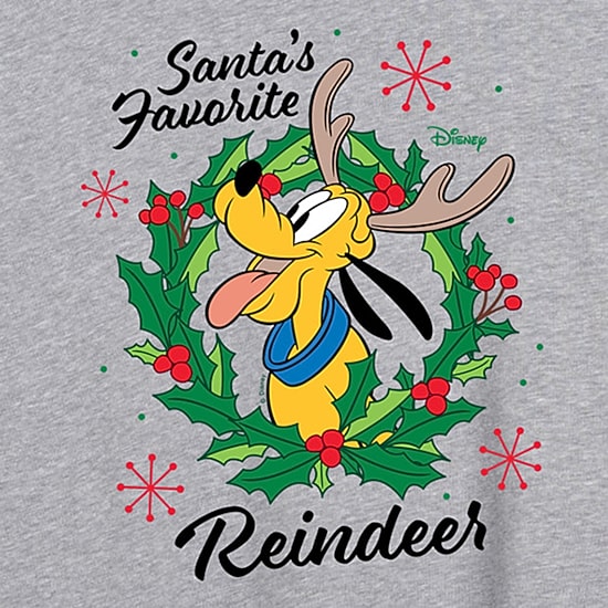 Reindeer Tee Womens Crew Neck Short Sleeve Regular Fit Pluto Graphic T-Shirt