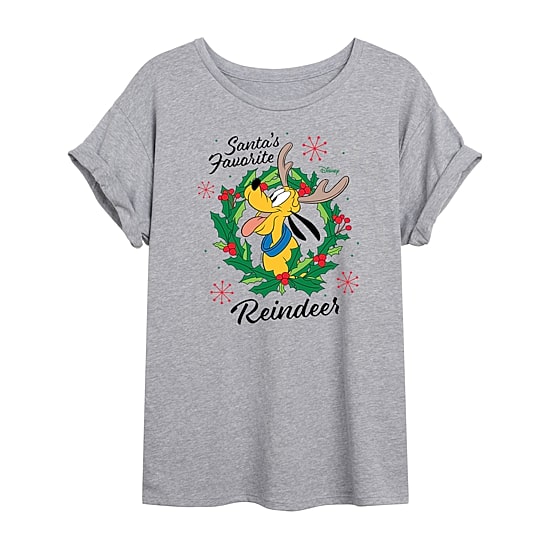 Reindeer Tee Womens Crew Neck Short Sleeve Regular Fit Pluto Graphic T-Shirt