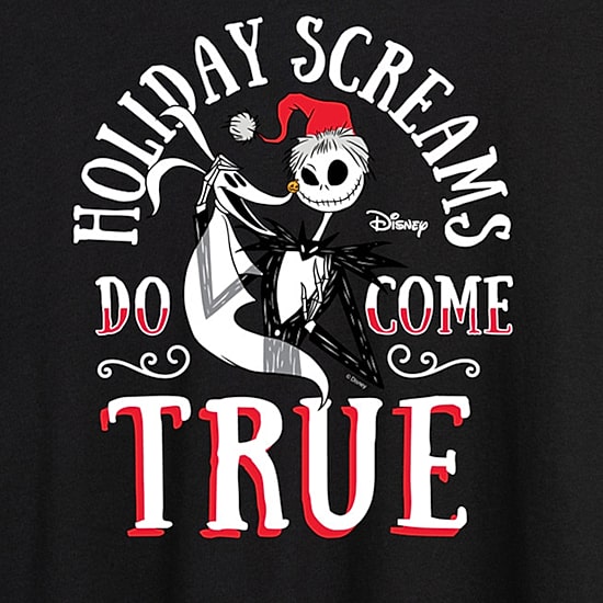 Holiday Screams Tee Womens Juniors Crew Neck Short Sleeve Regular Fit Nightmare Before Christmas Graphic T-Shirt