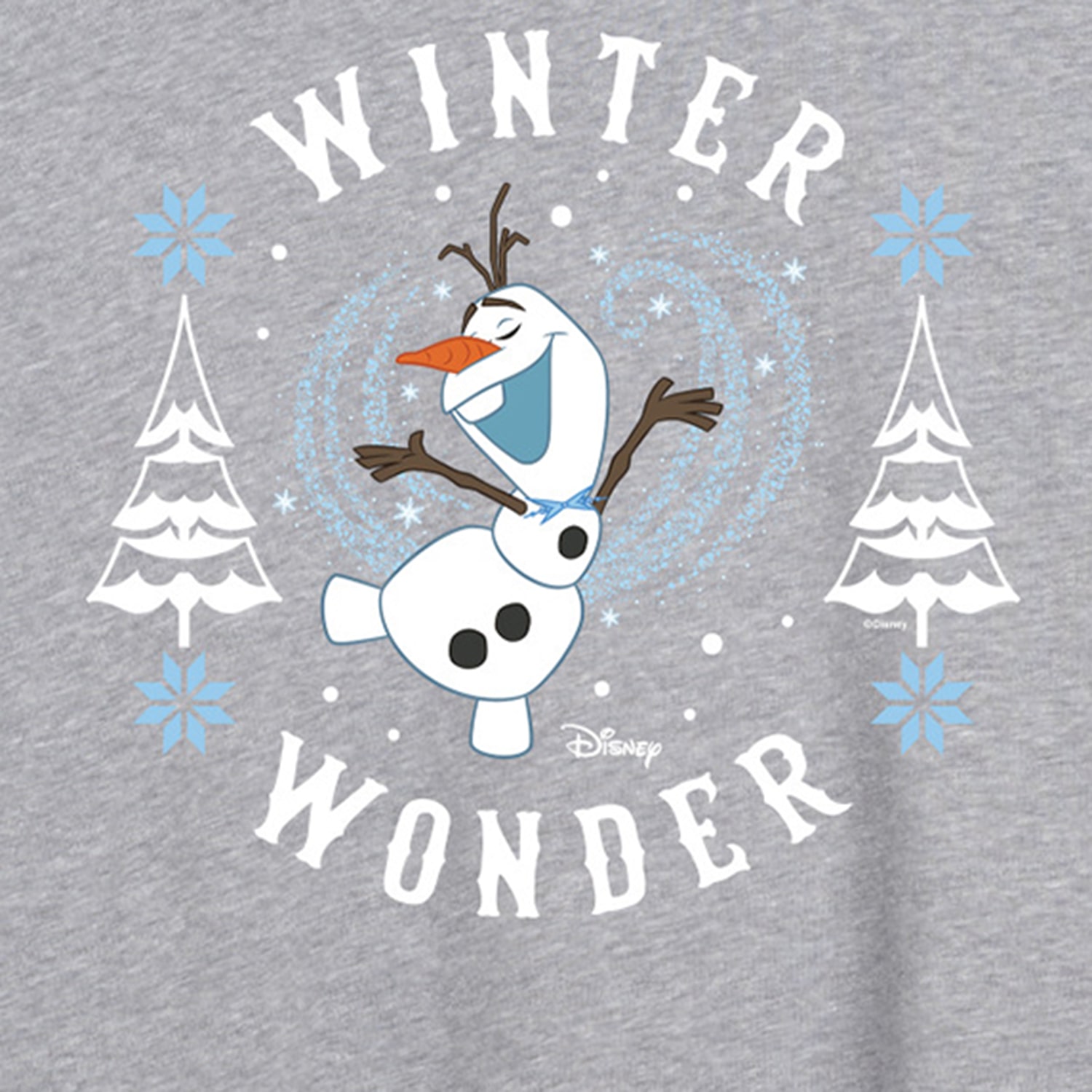 Frozen Olaf Winter Wonder Womens Crew Neck Short Sleeve Regular Fit Graphic T-Shirt