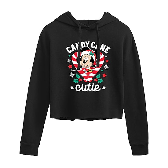 Candy Cane Cutie Womens Juniors Long Sleeve Minnie Mouse Hoodie