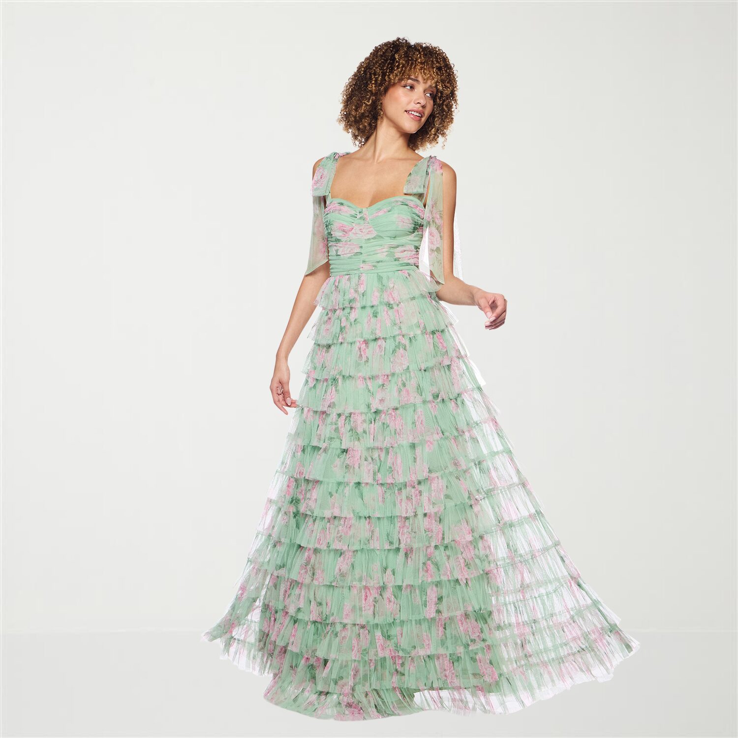 B. Smart Womens Juniors Sweetheart Neck Sleeveless Floral A-Line Dress