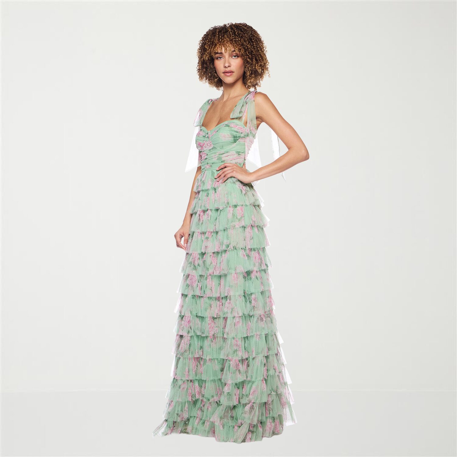 B. Smart Womens Juniors Sweetheart Neck Sleeveless Floral A-Line Dress