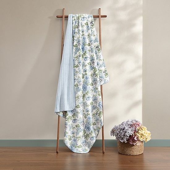 Laura Ashley Reversible Coco Plush Throw - JCPenney