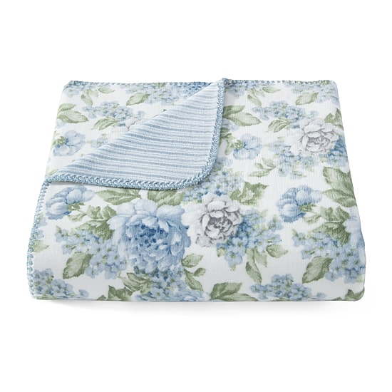 Laura Ashley Reversible Coco Plush Throw