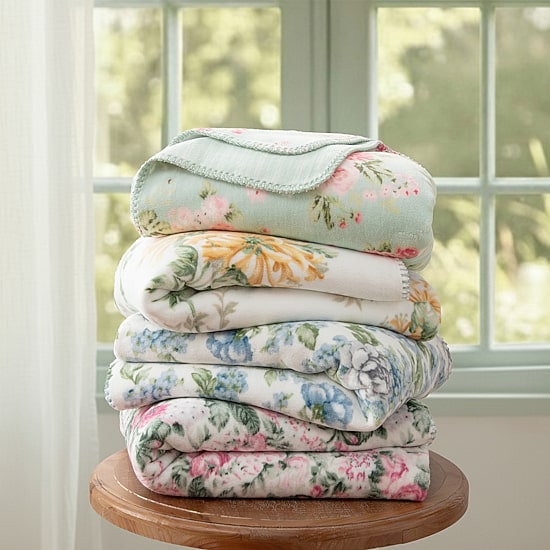 Laura Ashley Reversible Coco Plush Throw