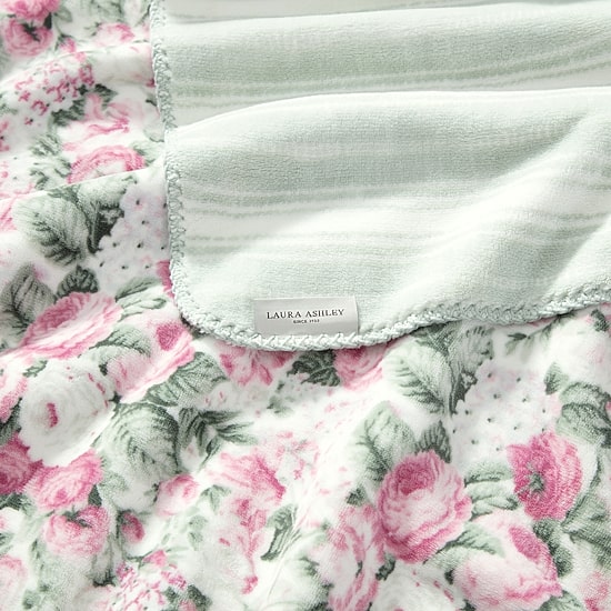 Laura Ashley Reversible Coco Plush Throw