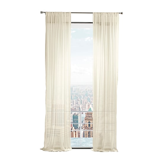 Martha Stewart Glacier Rod Pocket Sheer Set of 2 Curtain Panel