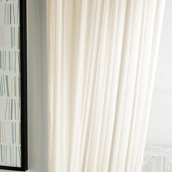 Martha Stewart Glacier Rod Pocket Sheer Set of 2 Curtain Panel