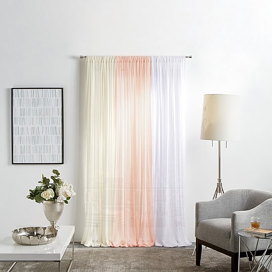 Martha Stewart Glacier Rod Pocket Sheer Set of 2 Curtain Panel