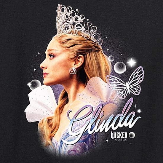 Glinda Profile Womens Boat Neck Long Sleeve Regular Fit Wicked Graphic T-Shirt