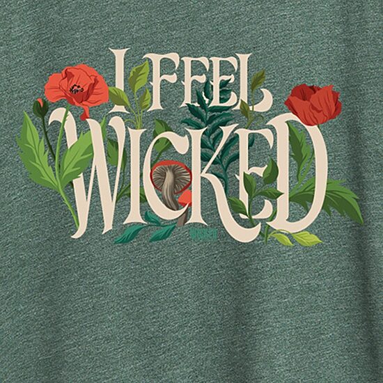 Womens Crew Neck Short Sleeve Regular Fit Wicked Graphic T-Shirt