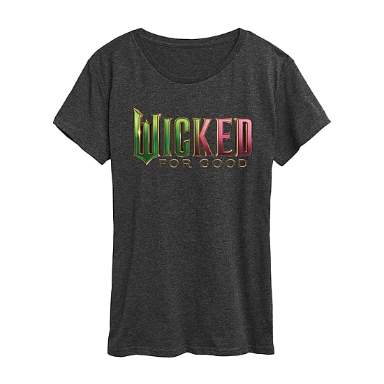 Wicked For Good Womens Crew Neck Short Sleeve Regular Fit Wicked Graphic T-Shirt