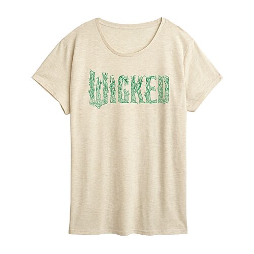 Wicked Logo Womens Crew Neck Short Sleeve Wicked Graphic T-Shirt, Xx-large, Beige