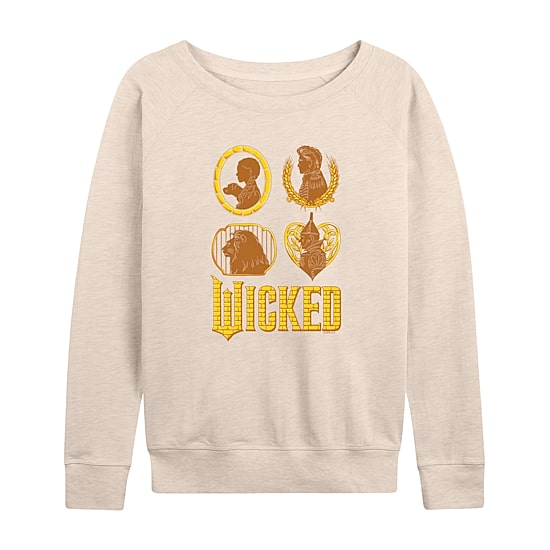 Wicked Oz Group Womens Boat Neck Long Sleeve Regular Fit Wicked Graphic T-Shirt
