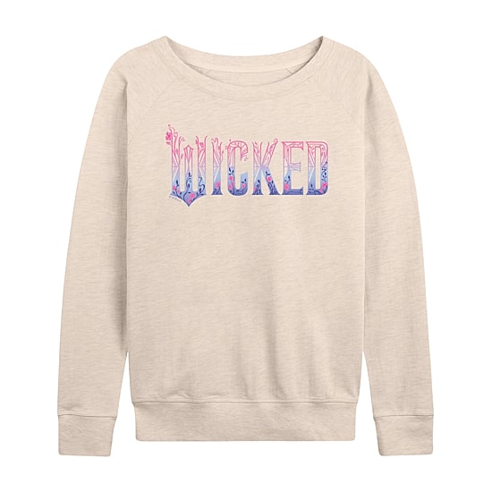 Wicked Logo Womens Boat Neck Long Sleeve Regular Fit Wicked Graphic T-Shirt