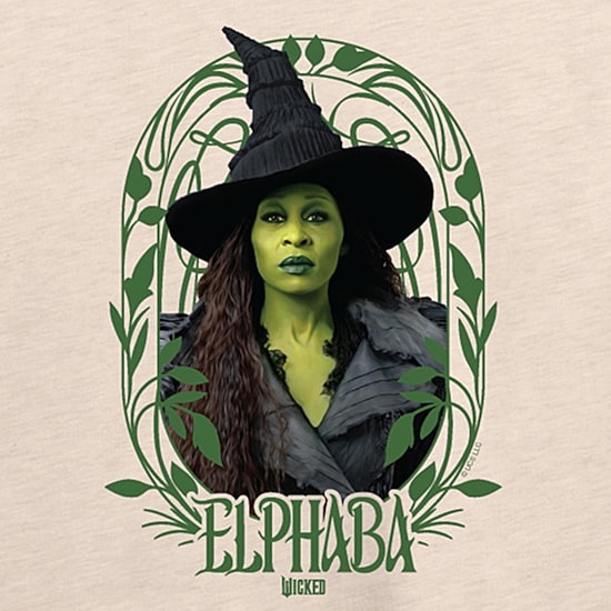 Elphaba Frame Womens Boat Neck Long Sleeve Wicked Graphic T-Shirt