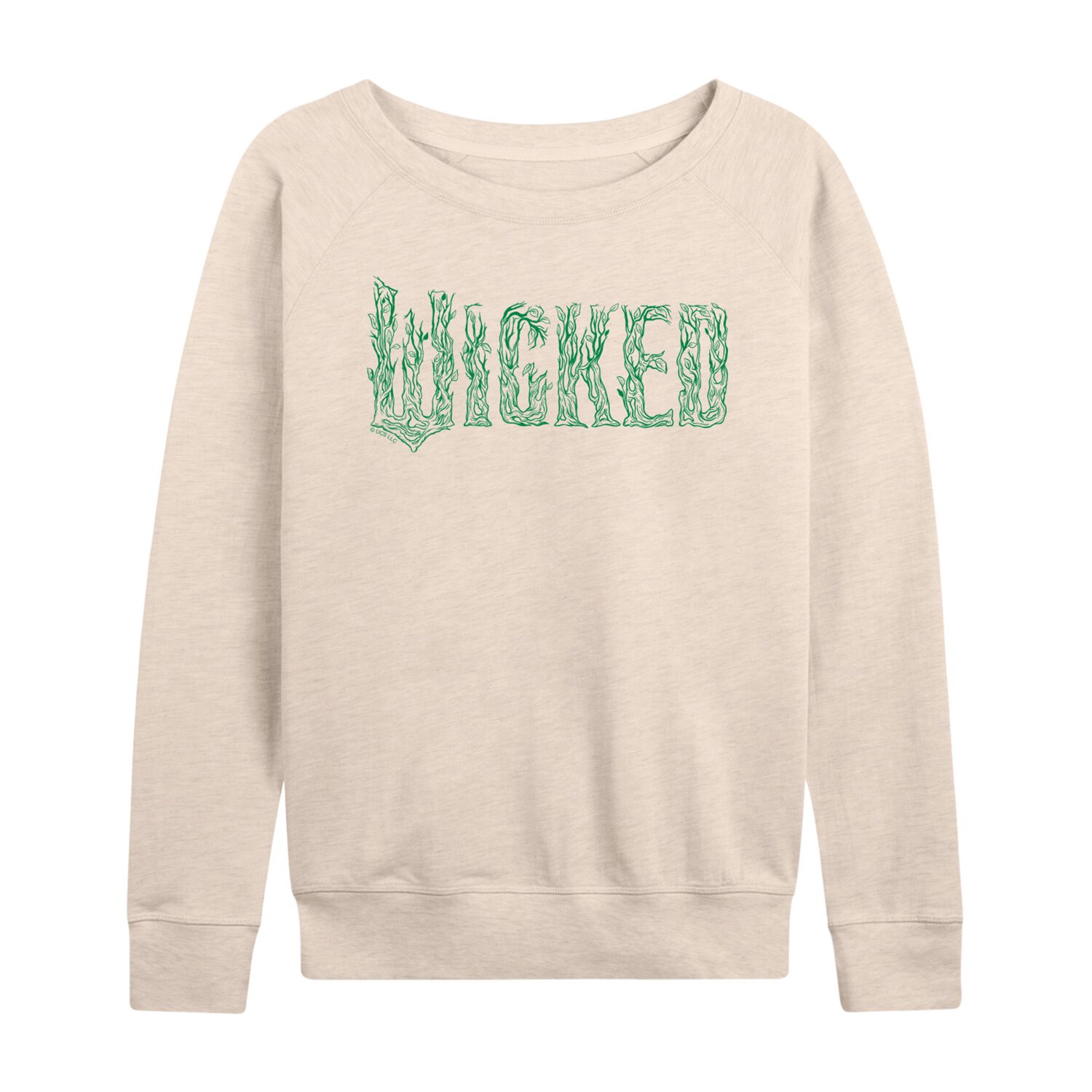 Wicked Logo Womens Boat Neck Long Sleeve Regular Fit Graphic T-Shirt