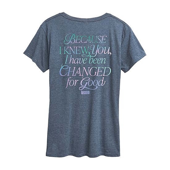 Wicked For Good Womens Crew Neck Short Sleeve Regular Fit Wicked Graphic T-Shirt
