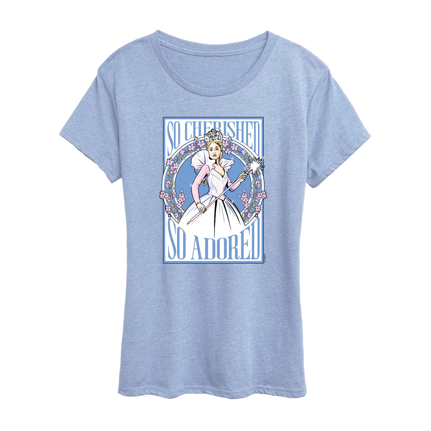 Glinda Poster Womens Crew Neck Short Sleeve Regular Fit Wicked Graphic T-Shirt