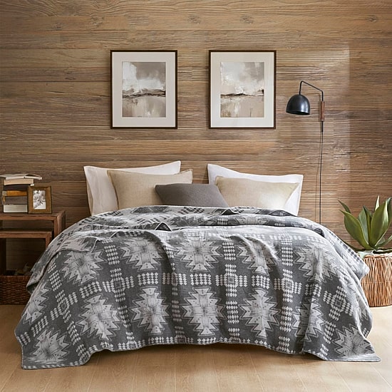 Woolrich Alberta Cotton Blend Jacquard Blanket