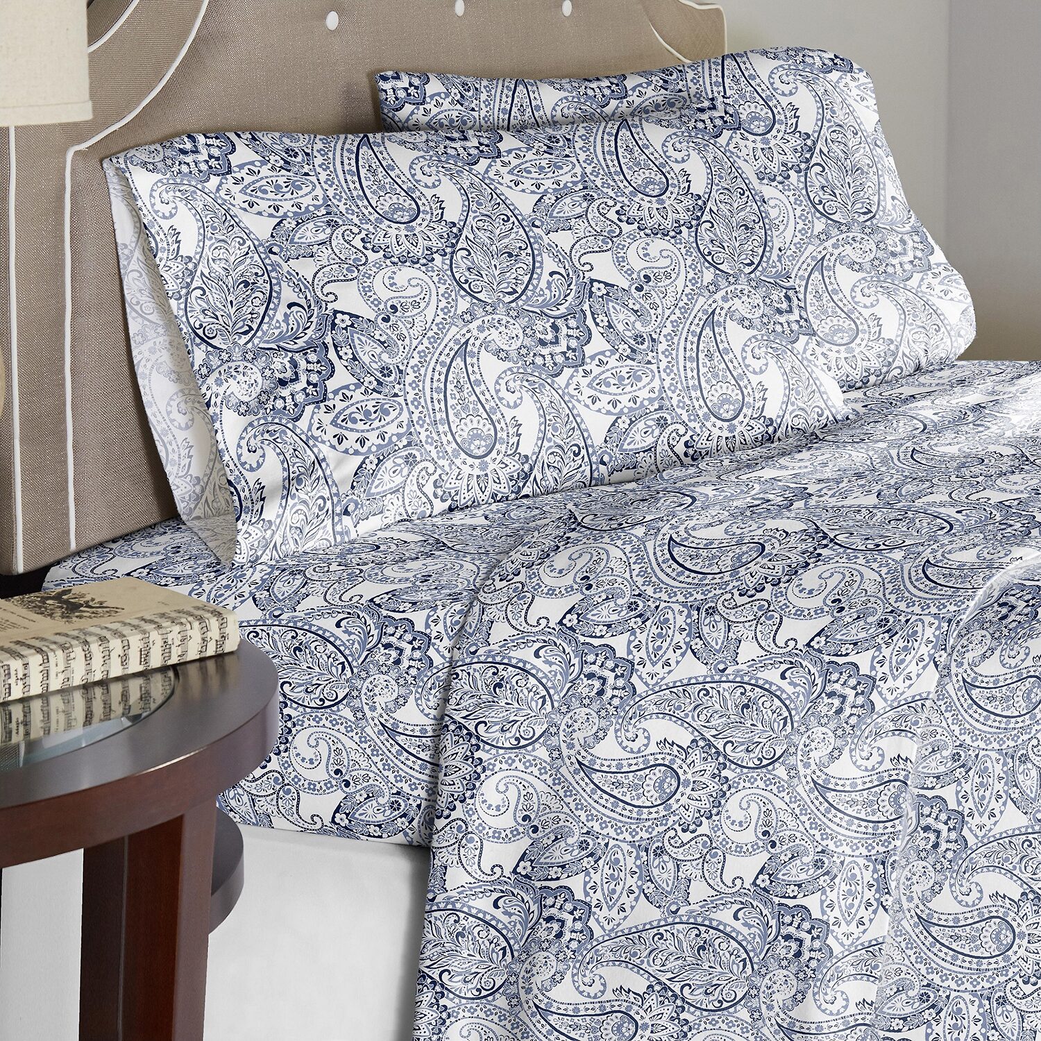 Pontehaven 200 Thread Count Printed Cotton Percale Sheet Set
