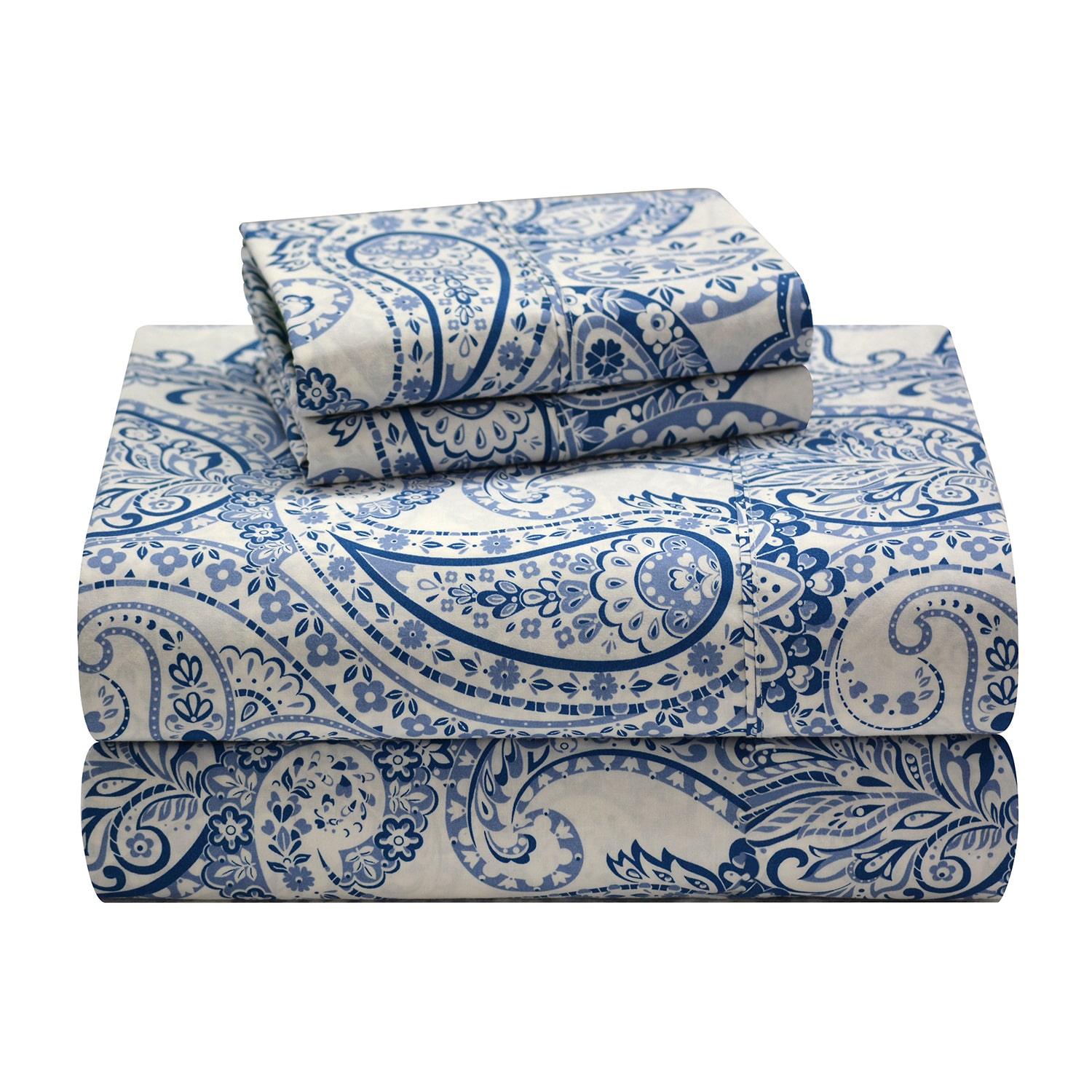 Pontehaven 200 Thread Count Printed Cotton Percale Sheet Set