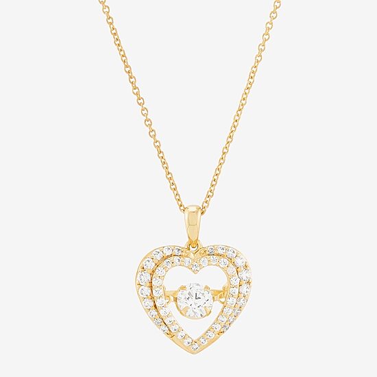 Limited Quantities! Womens 1 CT. T.W. Lab Grown White Diamond 14K Gold Over Silver Heart 18 Inch Pendant Necklace