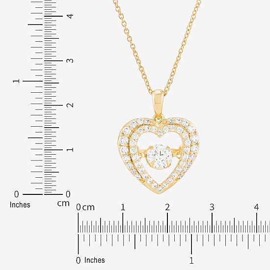Limited Quantities! Womens 1 CT. T.W. Lab Grown White Diamond 14K Gold Over Silver Heart 18 Inch Pendant Necklace