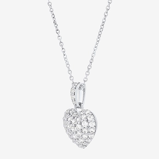 Limited Quantities! Womens 1/2 CT. T.W. Lab Grown White Diamond 10K Gold Heart 18 Inch Pendant Necklace