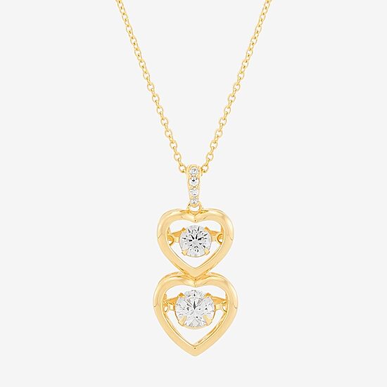 Limited Quantities! Womens 3/4 CT. T.W. Lab Grown White Diamond 14K Gold Over Silver Heart 18 Inch Pendant Necklace