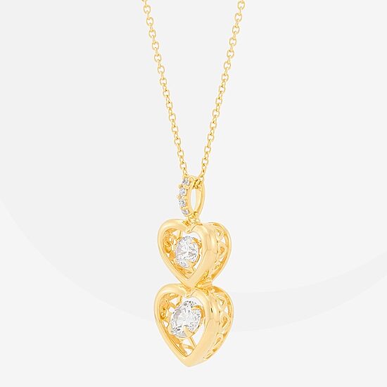 Limited Quantities! Womens 3/4 CT. T.W. Lab Grown White Diamond 14K Gold Over Silver Heart 18 Inch Pendant Necklace