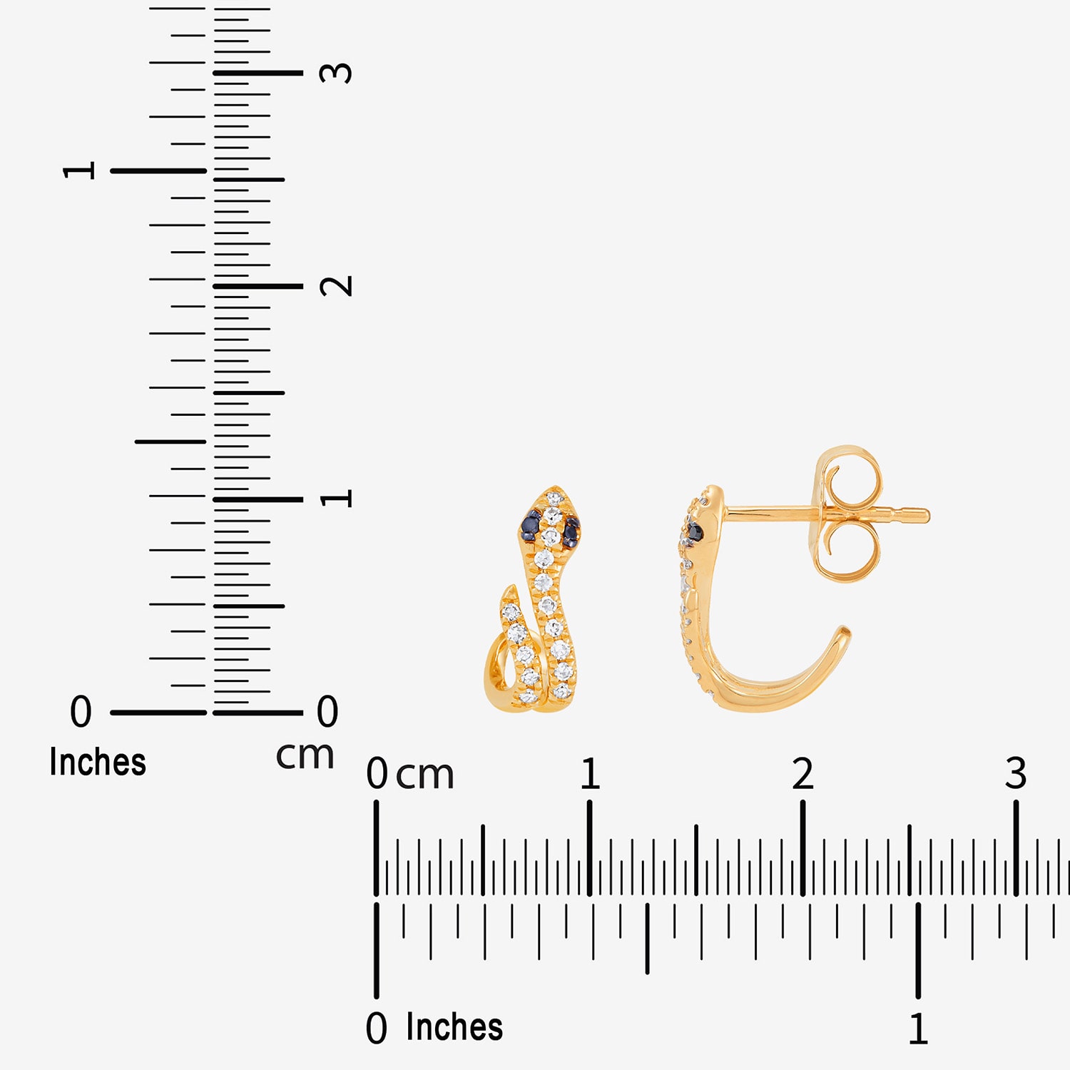 Midnight Black Limited Quantities! Snake Womens 1/10 CT. T.W. Natural Black Diamond 14K Gold 10.7mm Hoop Earrings