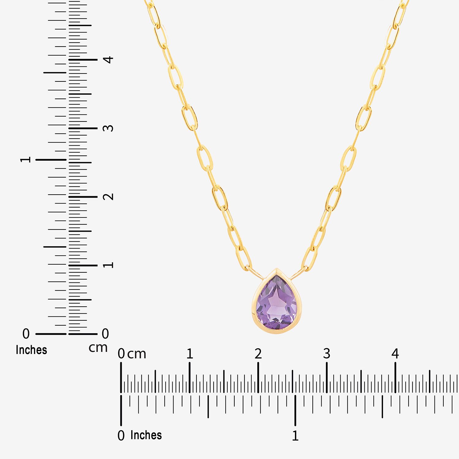 Limited Quantities! Womens Genuine Purple Amethyst 14K Gold Pear 17 Inch Pendant Necklace