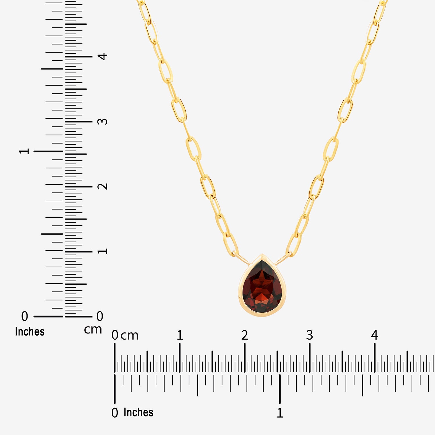Limited Quantities! Womens Genuine Red Rhodolite 14K Gold Pear 17 Inch Pendant Necklace