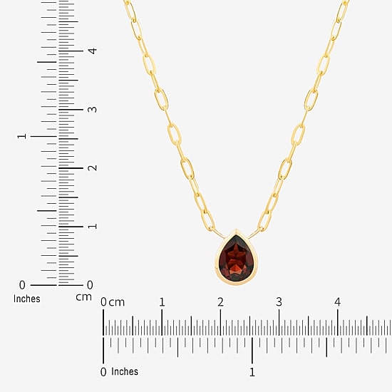 Limited Quantities! Womens Genuine Red Rhodolite 14K Gold Pear 17 Inch Pendant Necklace