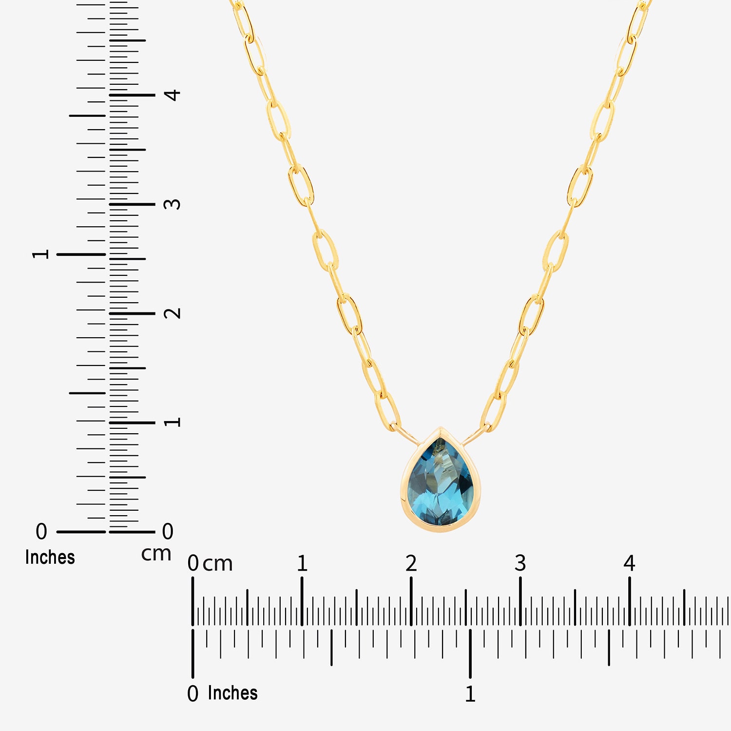 Limited Quantities! Womens Genuine Blue Topaz 14K Gold Pear 17 Inch Pendant Necklace